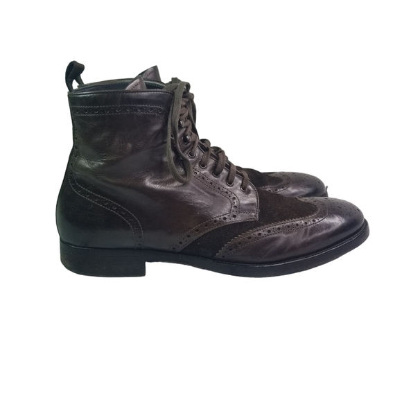 To Boot New York Brennan brown wingtip brogue lace up boots - Picture 1 of 13